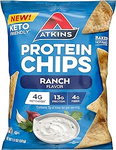 Photo 1 of Atkins Ranch Protein Chips, 4g Net Carbs, 13g Protein, Gluten Free, Low Glycemic, Keto Friendly, 12 Count 