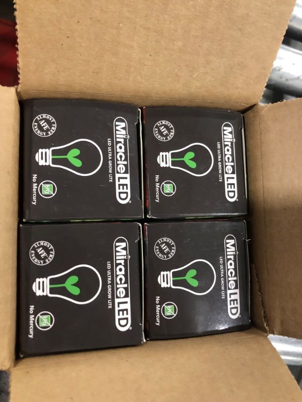 Photo 1 of Miracle LED Craft LED Blooming Lotus Daybreak Full Spectrum Multi-Plant Grow Light Bulb Replacing 150W (4-Pack)