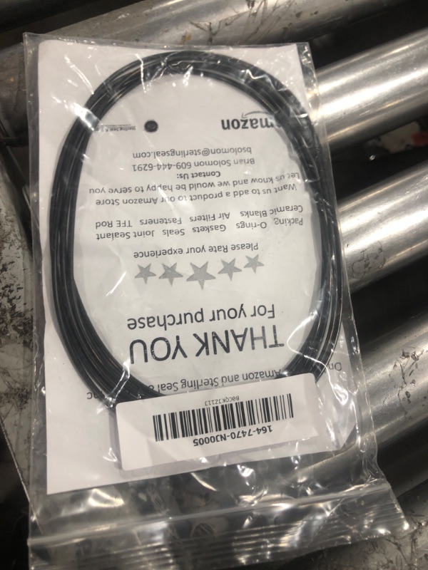 Photo 2 of Sterling Seal & Supply 164 Buna/Nitrile O-Ring, 70A Durometer, Black, 6-1/4" ID, 6-7/16" OD, 3/32" Width (Pack of 5)