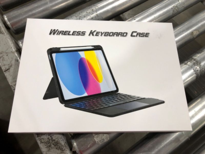 Photo 1 of BOBOLEE Touch Keyboard Case for iPad 10th Generation 10.9" (Not for Air 5th & 4th), Touchpad Wireless Backlit 7 Colors, Detachable Smart Keyboard Adjustable View, Slim Case with Pencil Holder, BL