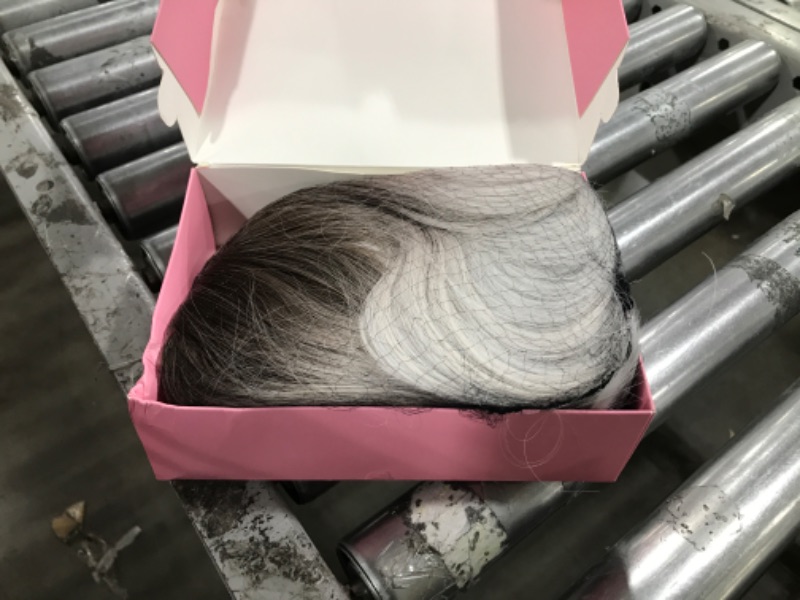 Photo 2 of NAYOO Grey Wig with Bangs, 12 Inch Ombre Silver Bob Wigs for Women, Super Soft Straight Bob Wig, Synthetic Wig with Side Bangs, Natural Look Color Wig for Daily, Halloween(Ombre Grey)