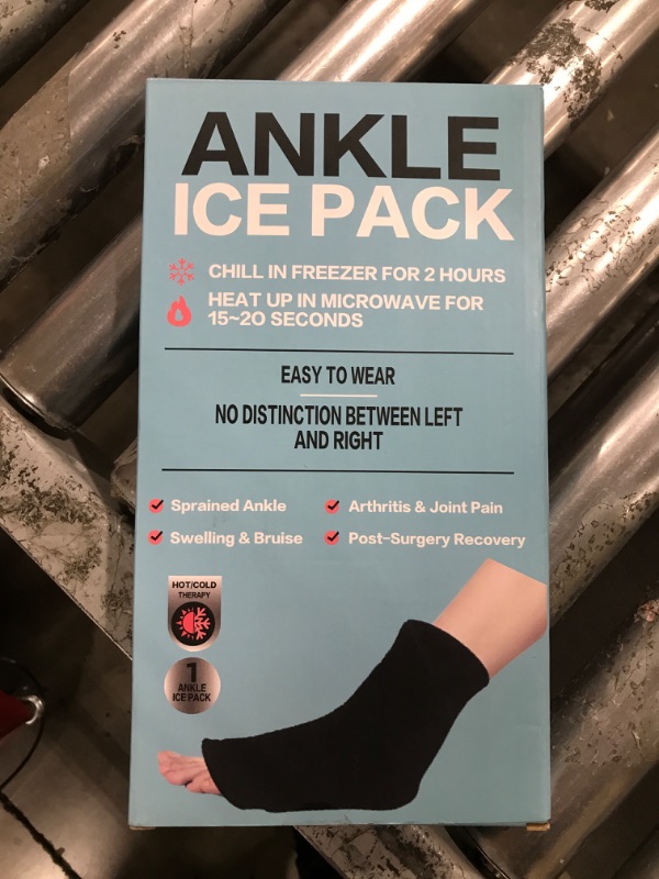 Photo 2 of Ankle Ice Pack Wrap for Swelling, Reusable Ankle Ice Pack for Sprained Ankle Injuries, Cold Therapy Sock Compression, Plantar Fasciitis Relief, Achilles Tendonitis, Sore Feet, Foot & Heel (XL Size)