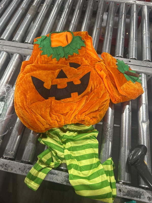 Photo 2 of Koatobbor Kids Pumpkin Costume Halloween Role Dress Up 1-2 Years (Orange, 1-2T)