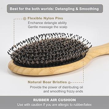 Photo 1 of BESTOOL Hair Brush, Boar Bristle Hair Brushes for Women Men Kid, ...