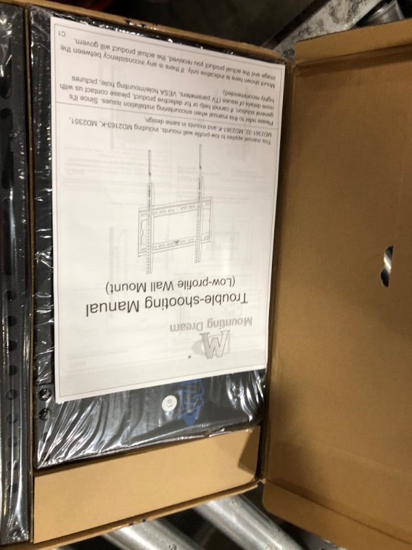 Photo 2 of Mounting Dream Fixed TV Mount Low Profile for Most of 42-84 Inches TV Low Profile TV Wall Mount fits 16" 18" 24" Wood Studs up to VESA 600 x 400mm and 132 LBS, Ultra Slim and Space Saving MD2163-K