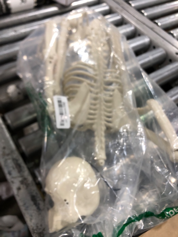 Photo 2 of JIALWEN 36" Halloween Posable Skeleton Decorations, 3FT Realistic Plastic Human Full Body Bones with Movable Joints Skeleton for Haunted House Graveyard Props Indoor Outdoor Halloween Party Supplies