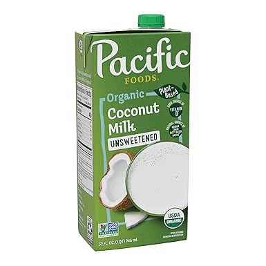 Photo 1 of Pacific Foods Organic Unsweetened Coconut Milk, Plant Based Milk, 32 oz Carton
