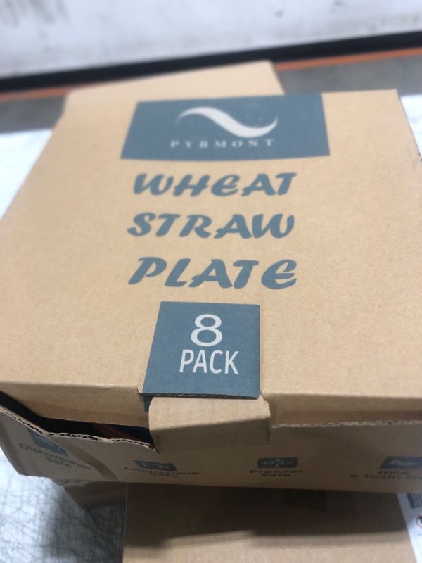 Photo 2 of PYRMONT Wheat Straw Plates 9 Inch Dinner Plates Set of 8 - Hard Plastic Plates Reusable - Dishwasher & Microwave Safe Plates - Unbreakable Kids Plates for Kitchen, camping, salad, dessert - Mondrian