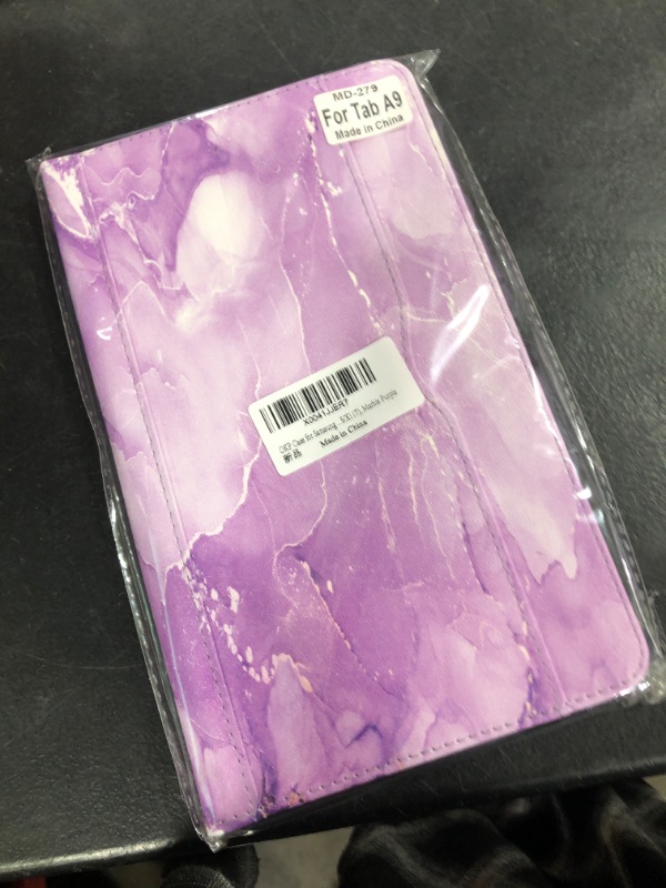 Photo 2 of OKP Case for Samsung Galaxy Tab A9 8.7 inch 2023(SM-X110/X115/X117), PU Leather Folio Cover with Multi-Angle Stand//Stylus Holder, Auto Wake/Sleep Cover for Galaxy A9 8.7" Tablet (Marble Purple)