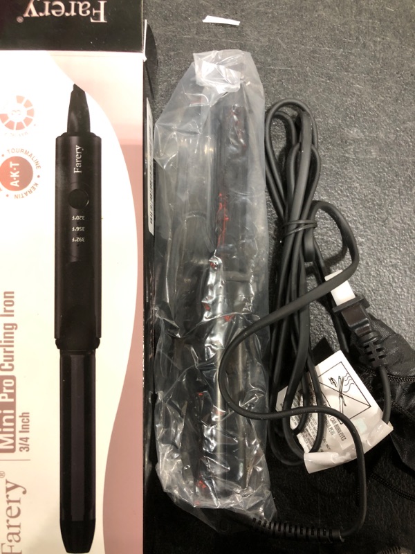 Photo 1 of FARERY 1/2 Inch Ceramic Mini Hair Curler with 3 Adjustable Temp, Dual Voltage, Travel Curling Iron for Short Hair, Infused with Keratin & Argan Oil, Storage Bag