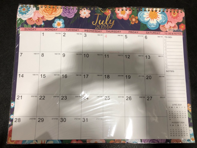 Photo 1 of 2025 Calendar - Wall Calendar 2025, Jul. 2024 - Dec. 2025, 2025 Wall Calendar, 15" x 11.5",18-Month Calendar with Julian Dates - Floral