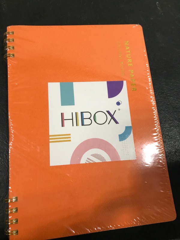 Photo 2 of HIBOX Spiral Notebook College Ruled, A5 Journal Notebook for Women with Orange Waterproof Cover 80 Sheets/160 Pages for School Office Artist Drawing