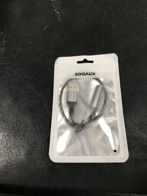 Photo 2 of ZOOAUX USB to 3.5mm Jack Audio Adapter,External Sound Card USB-A to Audio Jack Adapter with Aux Stereo Converter Compatible with Headset,PC Windows,Laptop Mac,Desktops,Linux,PS4 PS5 and More (Grey)