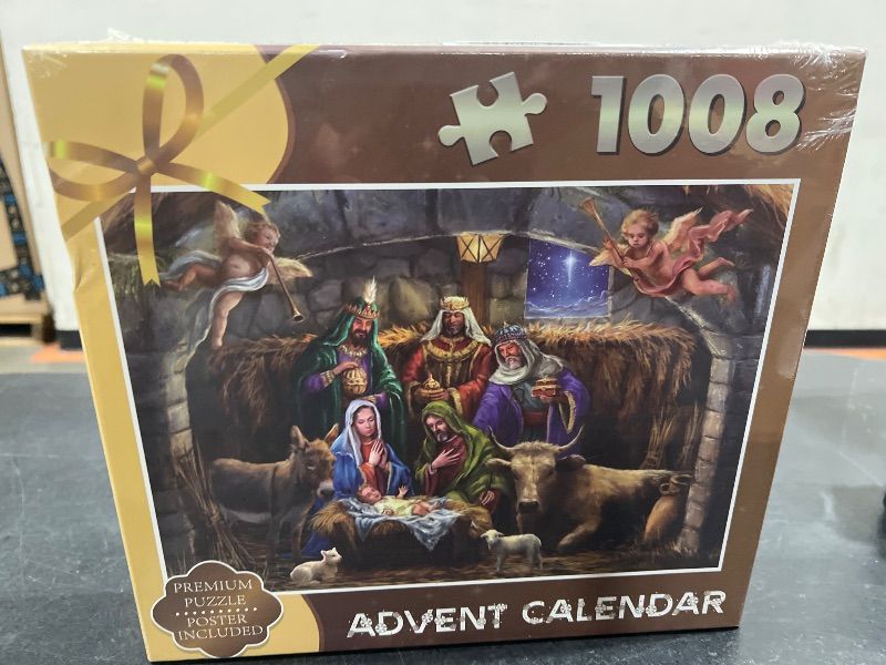 Photo 2 of Nativity Jigsaw Puzzles Advent Calendar - 2024 Nativity Theme Puzzles 1008 Pieces Christmas Advent Calendar Puzzles for Adults and Kids Family Toy Game Room Decor