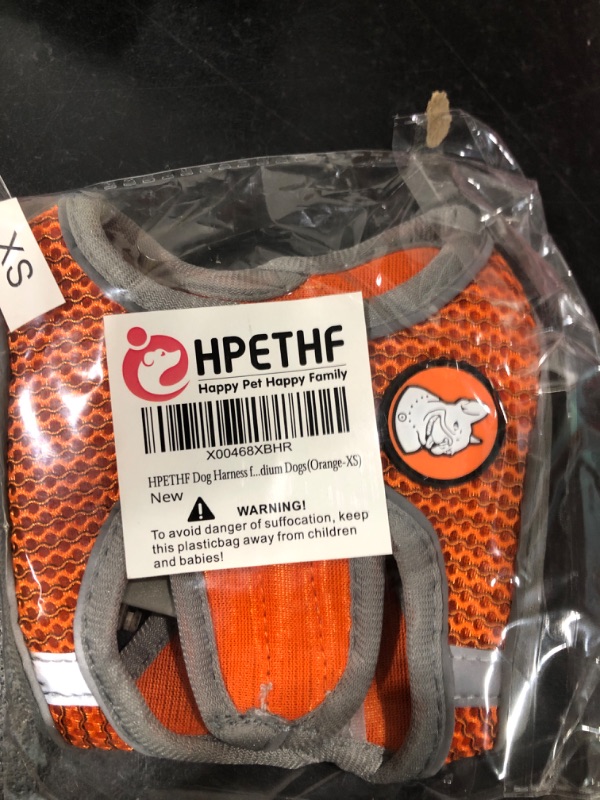 Photo 2 of HPETHF Dog Harness for Small Dogs Leashes Set,Soft No Pull Adjustable Leash and Harness Vest Belt for Puppy,Small,Medium Dogs(Orange-XS)