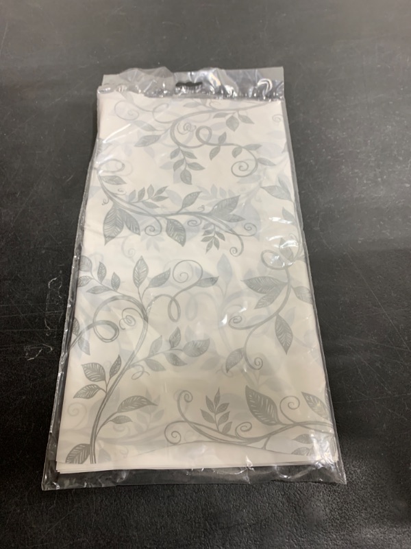 Photo 2 of Amscan 25th Anniversary Silver Plastic Table Cover - 54" x 102", 6 Ct