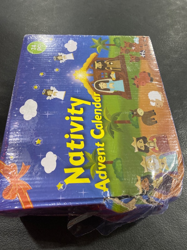 Photo 1 of Nativity Advent Calendar 2024 Kids - Nativity Scene Story Gifts for Toddlers 24 Days Xmas Count Down Box, Christian Religious Christmas Countdown Calendar Surprises Gifts for Children