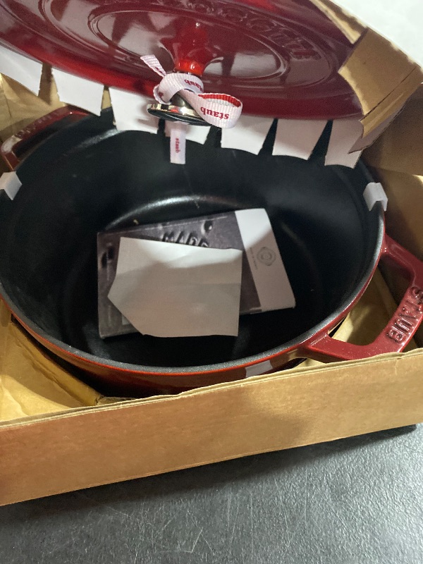 Photo 1 of Staub 4 Qt. Round Cocotte-cherry Red