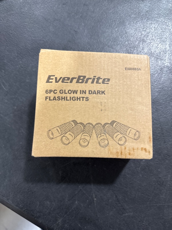 Photo 1 of EverBrite 6-Pack Mini Flashlights, Glow in Dark Flashlights, Aluminum LED Flashlights Party Favors Assorted Colors for Camping, Hiking, Indoor, 18XAAA Batteries Included