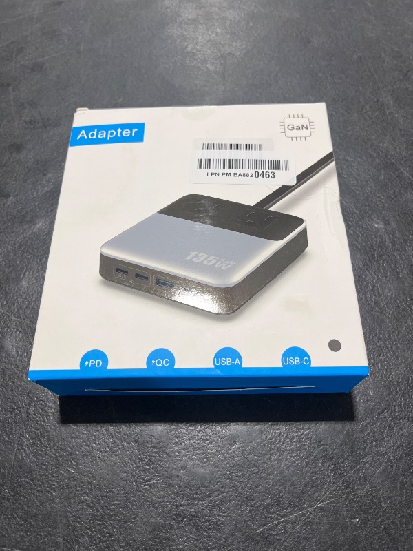 Photo 2 of USB C Charger Block,135W GaN IV Fast Charging Station Hub,6-in-1 USB C Power Strip with Flat Plug and 5ft Cord,2 AC,2 USB A,2 USB C,PD 65W Laptop Charger for MacBook Air/Pro,iPhone16/15,Galaxy S24 etc