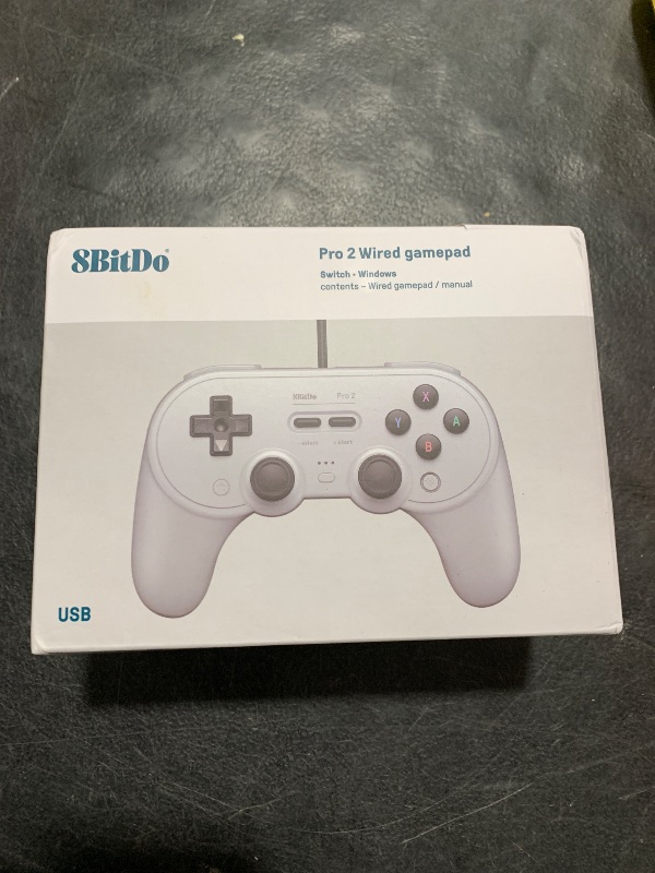 Photo 1 of 8Bitdo Pro 2 Wired Controller with Customize Back Buttons & Modifiable Vibration for Switch, Steam Deck, PC Windows and Raspberry Pi (Gray Edition)