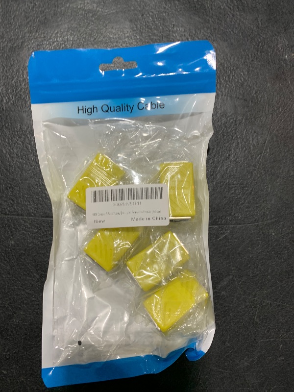 Photo 1 of RJ45 Coupler 5 Pack,Yeung Qee RJ45 Coupler Ethernet Extension, for Cat7/Cat6/Cat5e/Cat5 Ethernet Cable - Network Cable Coupler Female to Female (Yellow)