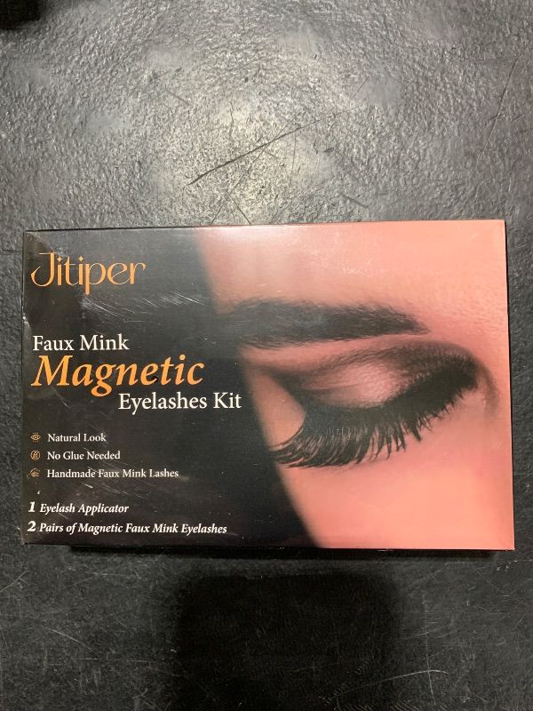Photo 1 of Natural Look Magnetic Eyelashes Kit - Reusable Dual Magnetic Lashes, No Glue or Eyeliner Needed, Comes with Applicator and 2 Pairs of Soft 3D False Eyelashes