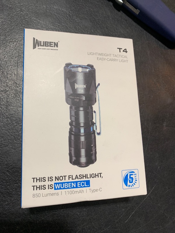 Photo 1 of WUBEN T4 Tactical Flashlight Rechargeable for EDC, Small Flashlight Powerful 401M Long Throw, Pocket Flashlight with Tactical/Duty/Lock 3 Modes, Mini Flash Light for Police, Military, and Daily Use