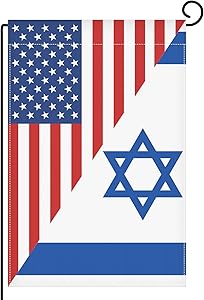 Photo 2 of 12 x 18 Inches USA and Israel Friendship Garden Flag Decorations - Double Sided Vertical Dual-Nation American Israeli Flag for Yard Outdoor House Patio Decor, USA-Israel Patriotic Pride Accessories