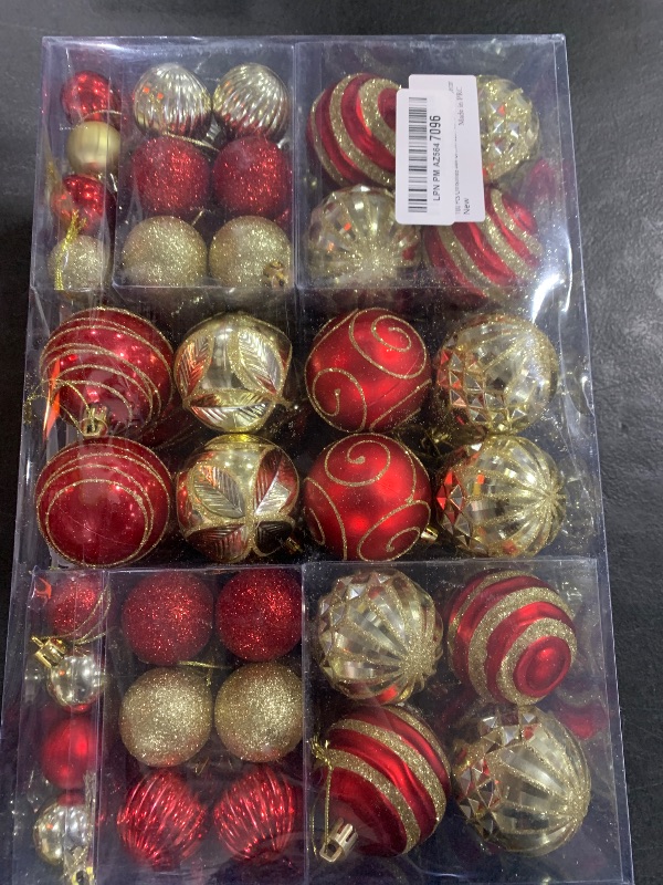 Photo 2 of 100 Pcs Christmas Ball Ornaments Set, Red and Gold Xmas Tree Decoration, Shatterproof Decorative Hanging Balls with Loop for Christmas Party Holiday Wreath Garland Home Decor