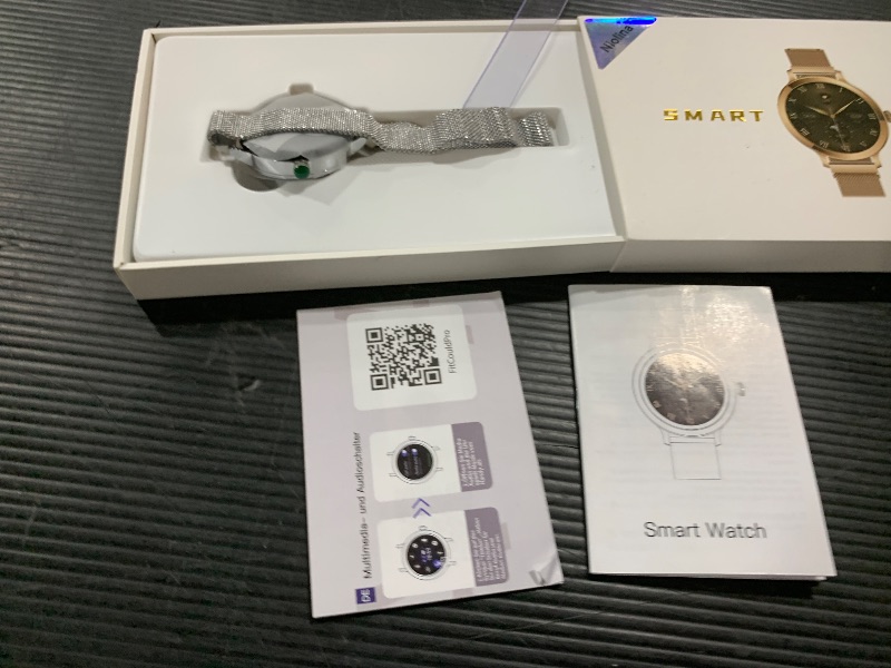 Photo 1 of niolina Smart Watches for Women, 1.106" AMOLED Small Screen Smartwatch Answer/Make Call for Android iOS Phones, IP68 Waterproof Fitness Activity Tracker with Heat Rate Sleep Monitor SpO2, Silver