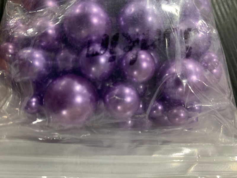 Photo 2 of 150 Pieces Vase Filler Faux Pearls Vase Makeup Beads No Hole Gloss Pearl Beads Mixed Sizes Round Pearls for Vase Home Party Wedding Decor, 8/14/20 mm (Purple)