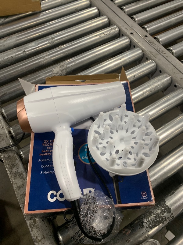 Photo 1 of Conair Double Ceramic Hair Dryer with Diffuser | Blow Dryer with Ionic Conditioning | Includes Diffuser and Concentrator | Amazon Exclusive