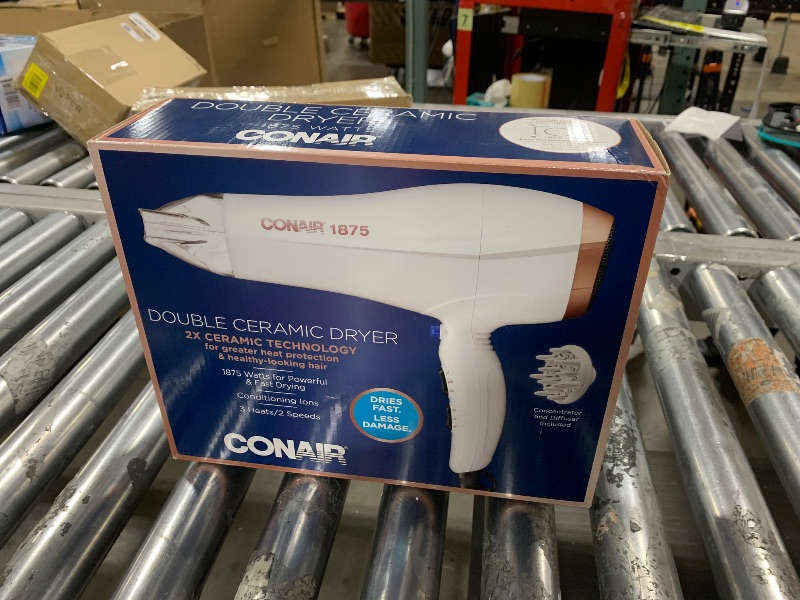 Photo 1 of Conair Double Ceramic Hair Dryer with Diffuser | Blow Dryer with Ionic Conditioning | Includes Diffuser and Concentrator | Amazon Exclusive