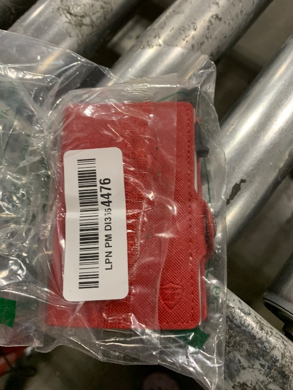 Photo 1 of Card Blocr Womens Slim Wallet for Small Purses, Pop Up Wallet with Anti Theft RFID Blocking Credit Card Holder for Women in Red PU Saffiano Leather