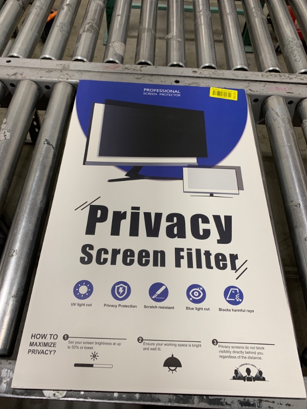 Photo 1 of [2-Pack] 24 Inch Computer Privacy Screen Filter for 16:9 Widescreen Monitor, Removable Eye Protection Anti Glare Blue Light Filter Privacy Shield, Anti Spy Screen Protector Film 24 In