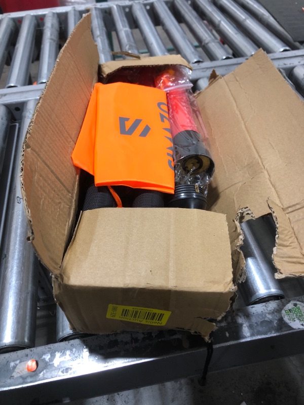 Photo 1 of SIMAZO 6 Pack Traffic Wand, 16 Inch Traffic Control Wand with White LED on Top, Traffic Safety Signal Baton with 3 Flashing Modes for Parking Guides, Car Directing, Air Marshalling