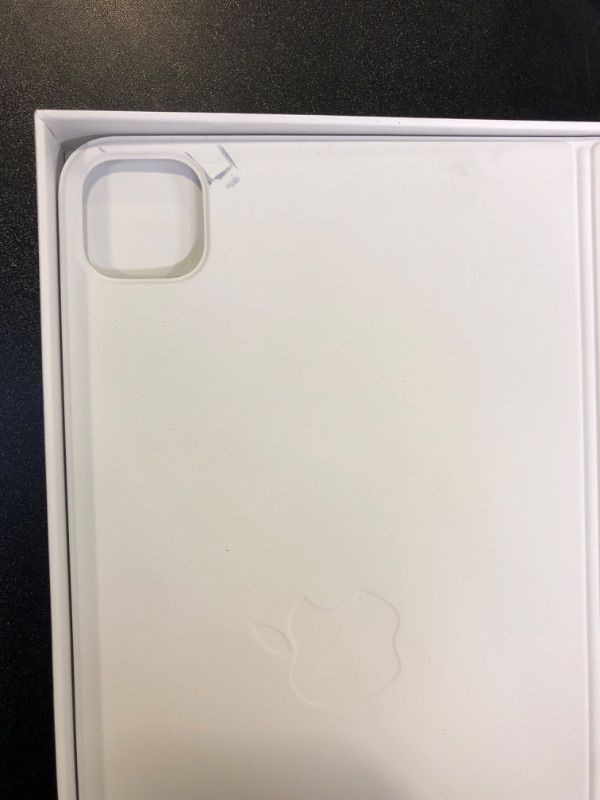 Photo 2 of **MINOR DAMAGE SHOWN IN PICTURE** Apple Magic Keyboard: iPad Keyboard case for iPad Pro 11-inch (1st, 2nd, 3rd, 4th gen) and iPad Air (4th, 5th gen, and M2), Great Typing Experience, Built-in trackpad, US English - White