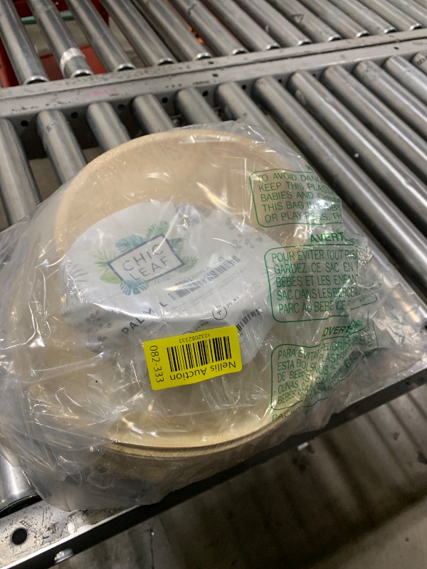 Photo 1 of Chic Leaf Palm Leaf Plates Disposable Bamboo Plates Like 10 Inch & 7 Inch Round Party Pack (48 pk) Compostable and Biodegradable - Better than Plastic, Paper and Wood Plates