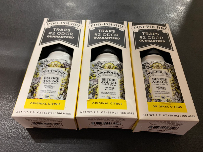 Photo 1 of Poo-Pourri, Before-You-Go® Toilet Sprays, Original Citrus, 2 Fl Oz (59 Ml) 3 bottles