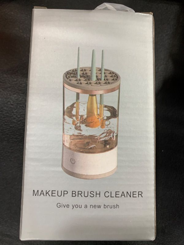 Photo 2 of Makeup Brush Cleaner,2024 Upgrade Rechargeable Electric Cosmetic Brush Cleaner,Automatic Spinning for Deep Cleaning with Brush Clean Mat,Fit for Beauty Makeup Brush Set,Eyeshadow,Blush Brush