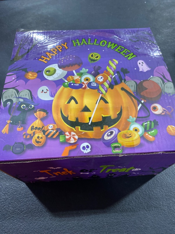 Photo 2 of 144 Pcs Halloween Party Favors for Kids,18 Pack Prefilled Mini Pumpkin Boxes Halloween Toys in Bulk Halloween Prizes Gifts for Trick or Treat Halloween Party Prizes Toys