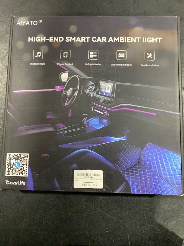 Photo 1 of Car LED Lights, Smart Car Interior Lights with App Control, RGB Inside Car Lights with DIY Mode and Music Mode