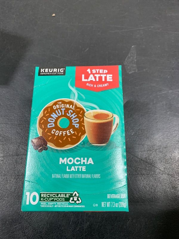 Photo 2 of 10ct The Original Donut Shop Mocha Latte Keurig K-Cup Coffee Pods Flavored Coffee Dark Roast