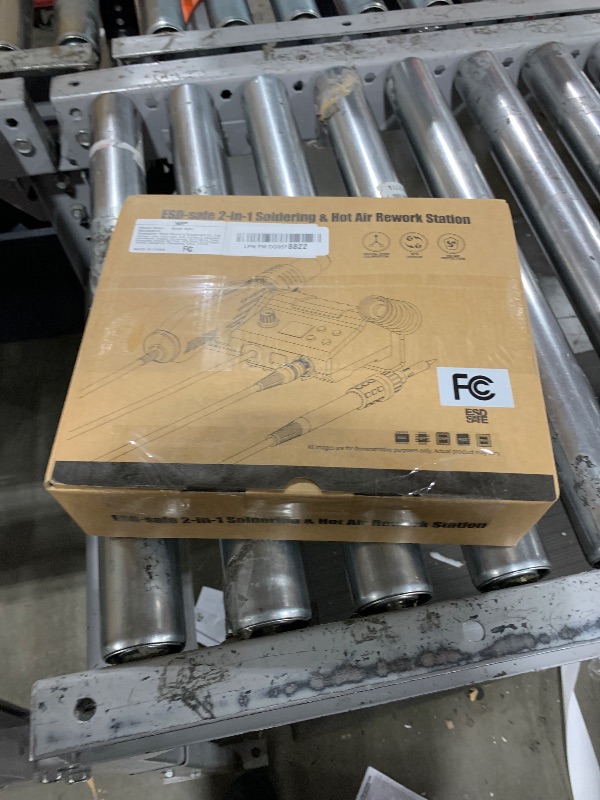 Photo 1 of WEP 882D Soldering Iron Station 2-IN-1 SMD Hot Air Rework Station with 2 Spools of Solder Wire, 5 Soldering Tips, 3 Hot Air Nozzles, Brass Wool Tip Cleaner, Tweezers, Desoldering pump