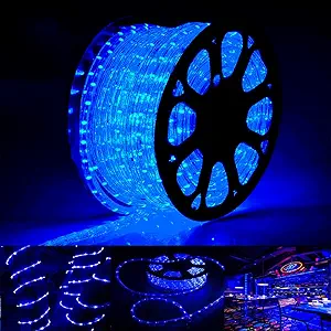 Photo 1 of 200ft LED Rope Lights Outdoor, 1440 LED Flexible Tube Lights with 8 Modes, Waterproof LED Rope Lighting for Outside, Garden, Patio, Bedroom, Party, Pool, Fences, Indoor Outdoor Decoration (Blue)