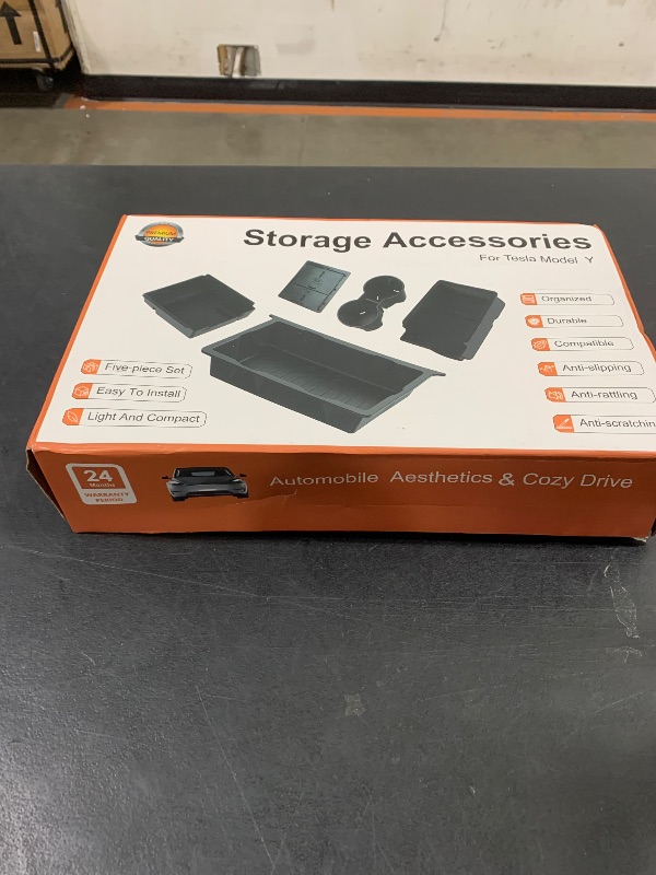 Photo 1 of BANKKY Center Console Organizer Tray 5PCS for Tesla Model Y Accessories 2024 2023 2022 2021 2020, Armrest Storage Tray and Hidden Storage Box, Cup Holder Insert, Under Seat Storage Box