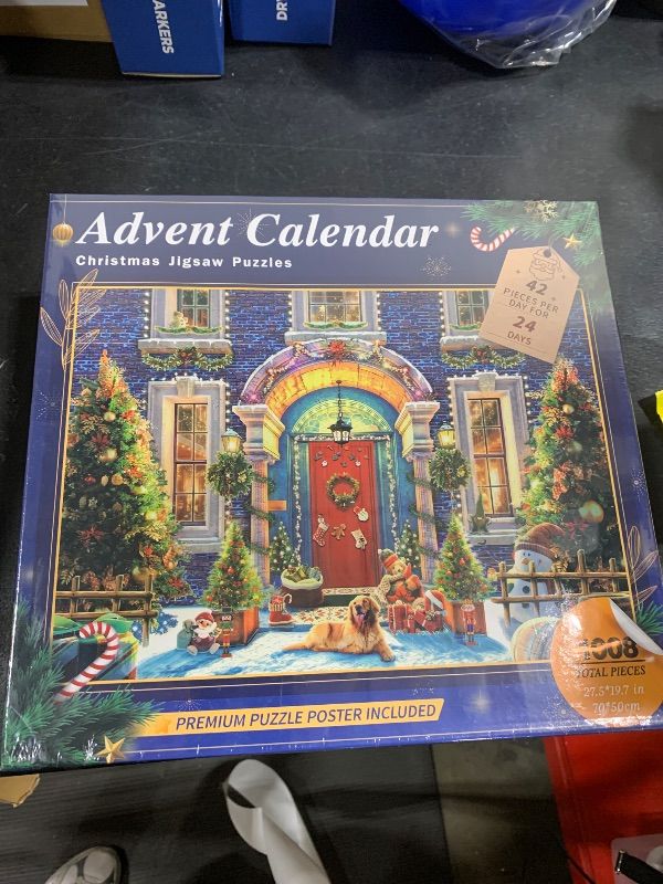 Photo 2 of Advent Calendar 2024 Christmas Puzzle for Kids Adults - Christmas Facade 1008 Pieces 24 Boxes Puzzles Advent Calendars for Countdown to Christmas Toys Gift Puzzle for Boys Girls (27.6 in x 19.7 in)