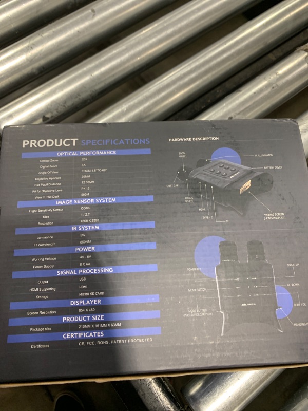 Photo 1 of Night Vision Goggles with Infrared Diffuser - Digital Infrared Binoculars, Imaging Camera Binoculars for Adults, 20X Optical & 4X Digital Zoom, 4" Display Screen, 32G SD Card