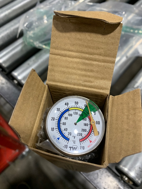 Photo 1 of Stainless Steel Milk Frothing Pitcher With Thermometer for Steaming Milk - Ideal Milk Thermometer and 20oz Milk Jug for Making Barista Style Coffee Barista Pitcher Tools and Equipment